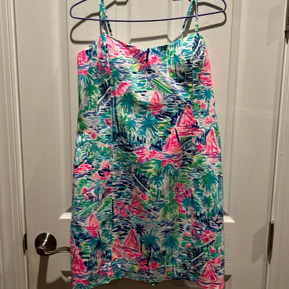 Lilly Pulitzer spaghetti strap dress. Like new condition. Size 14